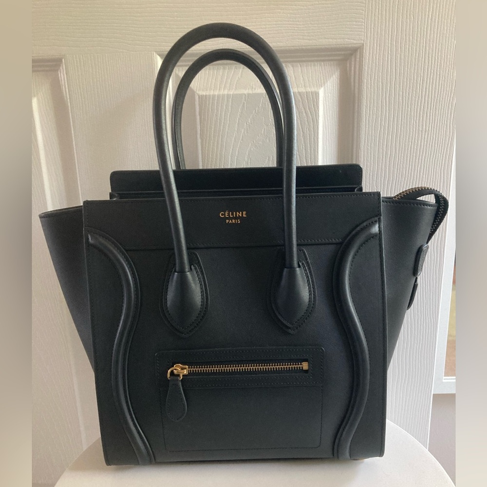 Celine black Micro Luggage Tote